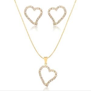 18K Gold Layered Heart Set